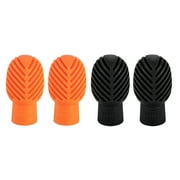 KGOTA 4PCS Silicone Drum Mute Drumstick Silent Tip Drum Dampener (2 Orange 2 Black)